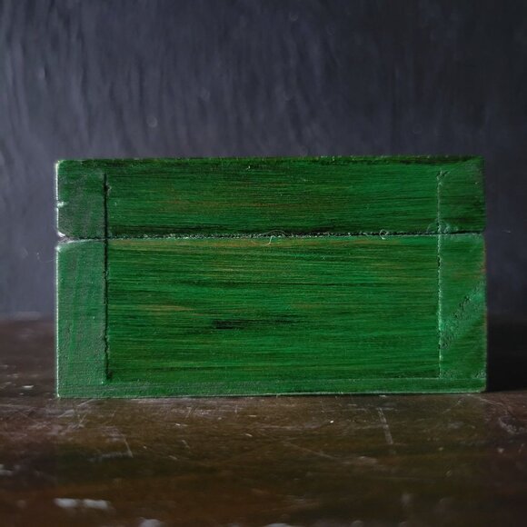 Aquarian Tarot Three Of Cups Wooden Storage Box With Green Finish - Picture 4 of 10